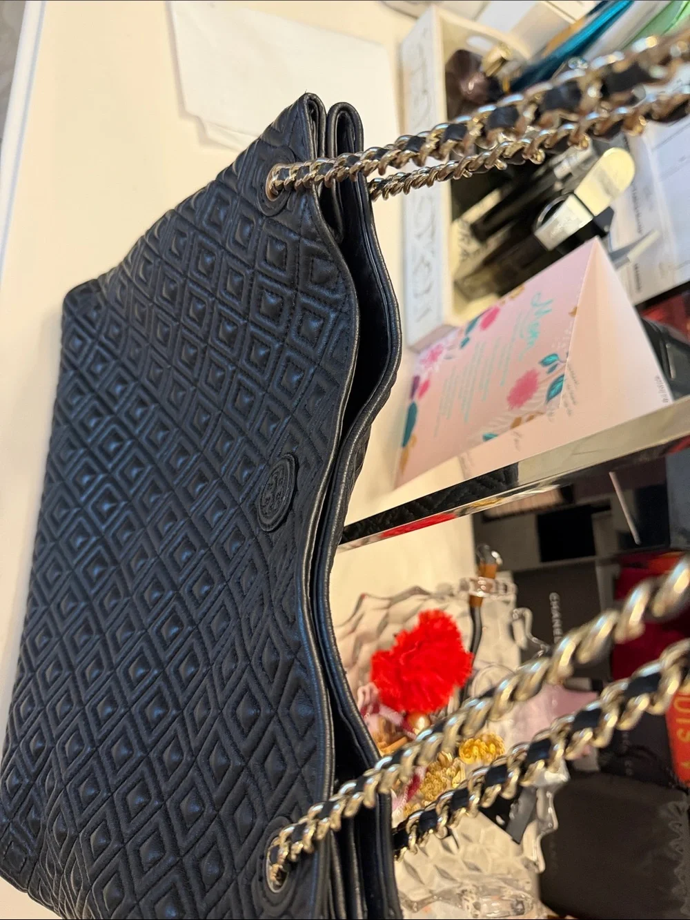 Tory Burch Black Quilted Chain-Handle Shoulder Bag - Picture 13 of 17